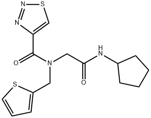 1,2,3-Thiadiazole-4-carboxamide,N-[2-(cyclopentylamino)-2-oxoethyl]-N-(2-thienylmethyl)-(9CI) Structure