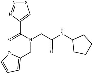 1,2,3-Thiadiazole-4-carboxamide,N-[2-(cyclopentylamino)-2-oxoethyl]-N-(2-furanylmethyl)-(9CI) 结构式