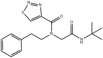 1,2,3-Thiadiazole-4-carboxamide,N-[2-[(1,1-dimethylethyl)amino]-2-oxoethyl]-N-(2-phenylethyl)-(9CI) Structure