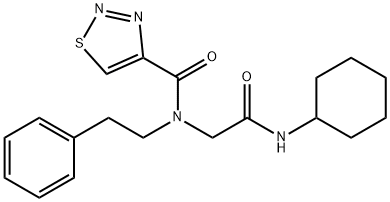 1,2,3-Thiadiazole-4-carboxamide,N-[2-(cyclohexylamino)-2-oxoethyl]-N-(2-phenylethyl)-(9CI) Structure