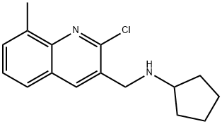 3-Quinolinemethanamine,2-chloro-N-cyclopentyl-8-methyl-(9CI) Structure