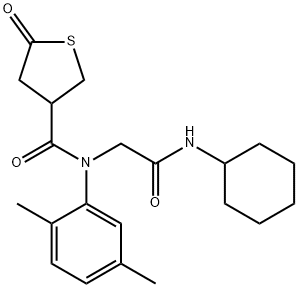 3-Thiophenecarboxamide,N-[2-(cyclohexylamino)-2-oxoethyl]-N-(2,5-dimethylphenyl)tetrahydro-5-oxo-(9CI) Structure