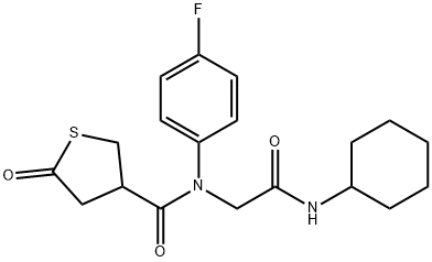 3-Thiophenecarboxamide,N-[2-(cyclohexylamino)-2-oxoethyl]-N-(4-fluorophenyl)tetrahydro-5-oxo-(9CI) Structure