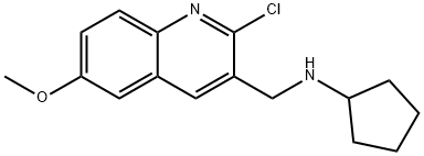 3-Quinolinemethanamine,2-chloro-N-cyclopentyl-6-methoxy-(9CI) Structure