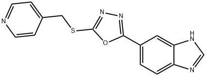 1H-Benzimidazole,5-[5-[(4-pyridinylmethyl)thio]-1,3,4-oxadiazol-2-yl]-(9CI) Structure