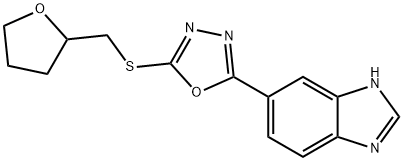 1H-Benzimidazole,5-[5-[[(tetrahydro-2-furanyl)methyl]thio]-1,3,4-oxadiazol-2-yl]-(9CI) Structure