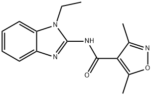 4-Isoxazolecarboxamide,N-(1-ethyl-1H-benzimidazol-2-yl)-3,5-dimethyl-(9CI) Struktur