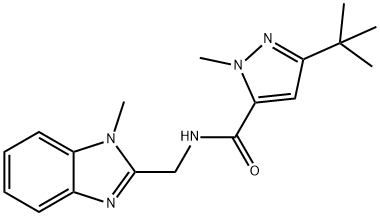 1H-Pyrazole-5-carboxamide,3-(1,1-dimethylethyl)-1-methyl-N-[(1-methyl-1H-benzimidazol-2-yl)methyl]-(9CI) Structure