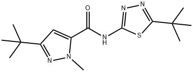 1H-Pyrazole-5-carboxamide,3-(1,1-dimethylethyl)-N-[5-(1,1-dimethylethyl)-1,3,4-thiadiazol-2-yl]-1-methyl-(9CI) Struktur