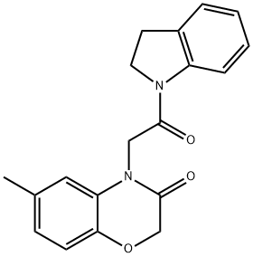 1H-Indole,1-[(2,3-dihydro-6-methyl-3-oxo-4H-1,4-benzoxazin-4-yl)acetyl]-2,3-dihydro-(9CI) Struktur