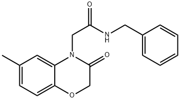 4H-1,4-Benzoxazine-4-acetamide,2,3-dihydro-6-methyl-3-oxo-N-(phenylmethyl)-(9CI) 化学構造式