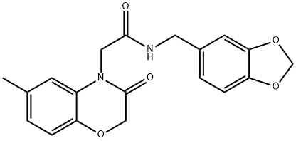 4H-1,4-Benzoxazine-4-acetamide,N-(1,3-benzodioxol-5-ylmethyl)-2,3-dihydro-6-methyl-3-oxo-(9CI) Structure