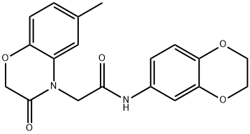 4H-1,4-Benzoxazine-4-acetamide,N-(2,3-dihydro-1,4-benzodioxin-6-yl)-2,3-dihydro-6-methyl-3-oxo-(9CI) Structure