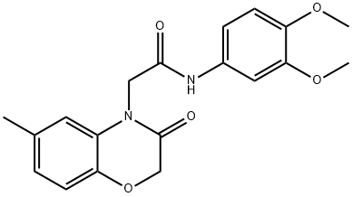 4H-1,4-Benzoxazine-4-acetamide,N-(3,4-dimethoxyphenyl)-2,3-dihydro-6-methyl-3-oxo-(9CI) Structure
