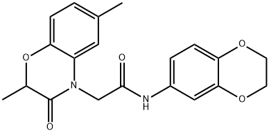 4H-1,4-Benzoxazine-4-acetamide,N-(2,3-dihydro-1,4-benzodioxin-6-yl)-2,3-dihydro-2,6-dimethyl-3-oxo-(9CI) Structure