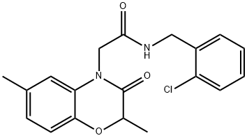 4H-1,4-Benzoxazine-4-acetamide,N-[(2-chlorophenyl)methyl]-2,3-dihydro-2,6-dimethyl-3-oxo-(9CI) Structure