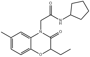 4H-1,4-Benzoxazine-4-acetamide,N-cyclopentyl-2-ethyl-2,3-dihydro-6-methyl-3-oxo-(9CI) Struktur