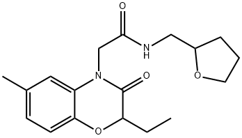 4H-1,4-Benzoxazine-4-acetamide,2-ethyl-2,3-dihydro-6-methyl-3-oxo-N-[(tetrahydro-2-furanyl)methyl]-(9CI) Struktur