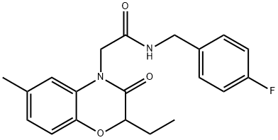 4H-1,4-Benzoxazine-4-acetamide,2-ethyl-N-[(4-fluorophenyl)methyl]-2,3-dihydro-6-methyl-3-oxo-(9CI) 结构式