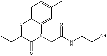 4H-1,4-Benzoxazine-4-acetamide,2-ethyl-2,3-dihydro-N-(2-hydroxyethyl)-6-methyl-3-oxo-(9CI) Struktur
