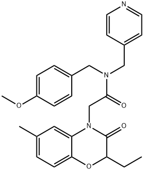 4H-1,4-Benzoxazine-4-acetamide,2-ethyl-2,3-dihydro-N-[(4-methoxyphenyl)methyl]-6-methyl-3-oxo-N-(4-pyridinylmethyl)-(9CI) Structure