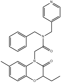 4H-1,4-Benzoxazine-4-acetamide,2-ethyl-2,3-dihydro-6-methyl-3-oxo-N-(phenylmethyl)-N-(4-pyridinylmethyl)-(9CI) Structure