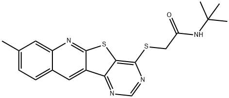 Acetamide, N-(1,1-dimethylethyl)-2-[(8-methylpyrimido[4,5:4,5]thieno[2,3-b]quinolin-4-yl)thio]- (9CI) Struktur