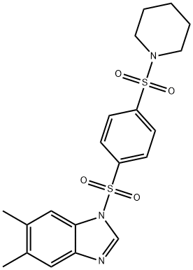 1H-Benzimidazole,5,6-dimethyl-1-[[4-(1-piperidinylsulfonyl)phenyl]sulfonyl]-(9CI) 结构式