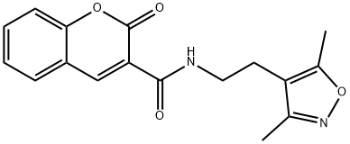 2H-1-Benzopyran-3-carboxamide,N-[2-(3,5-dimethyl-4-isoxazolyl)ethyl]-2-oxo-(9CI) Structure
