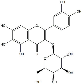 3-[(β-D-Glucopyranosyl)oxy]-3',4',5,6,7-pentahydroxyflavone Struktur
