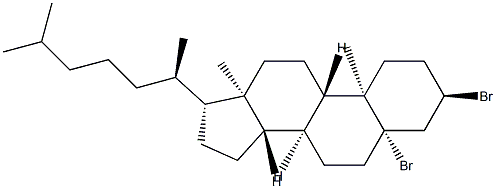 3α,5β-ジブロモコレスタン 化学構造式