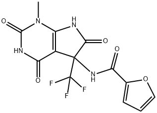 2-Furancarboxamide,N-[2,3,4,5,6,7-hexahydro-1-methyl-2,4,6-trioxo-5-(trifluoromethyl)-1H-pyrrolo[2,3-d]pyrimidin-5-yl]-(9CI) Structure