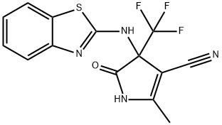 1H-Pyrrole-3-carbonitrile,4-(2-benzothiazolylamino)-4,5-dihydro-2-methyl-5-oxo-4-(trifluoromethyl)-(9CI) Struktur