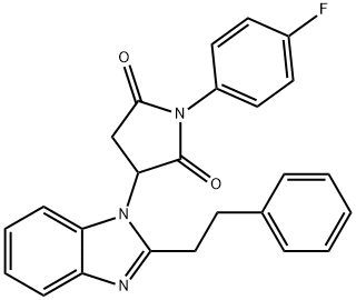 2,5-Pyrrolidinedione,1-(4-fluorophenyl)-3-[2-(2-phenylethyl)-1H-benzimidazol-1-yl]-(9CI) Struktur