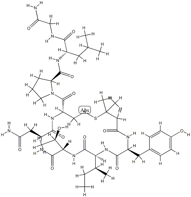 oxytocin, 1-desaminopenicillamyl-Thr(4)- Structure