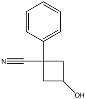 3-Hydroxy-1-phenylcyclobutane-1-carbonitrile Structure