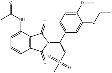 (R)-N-(2-(1-(3-Ethoxy-4-methoxyphenyl)-2-(methylsulfonyl)ethyl)-1,3-dioxoisoindolin-4-yl)acetamide Struktur