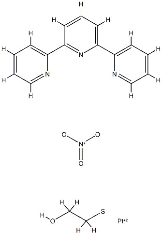2,6-dipyridin-2-ylpyridine, 2-hydroxyethanethiolate, platinum(+2) cati on, nitrate 结构式