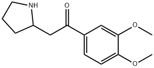 rac-1-(3,4-ジメトキシフェニル)-2-[(R*)-2-ピロリジニル]エタノン 化学構造式