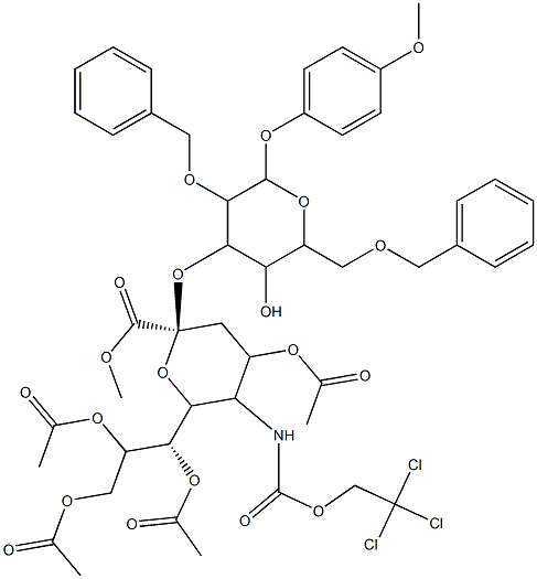 Neu5Troc[1Me,4789Ac]α(2-3)Gal[26Bn]-β-MP 化学構造式