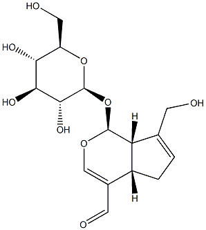 (1S)-1α-(β-D-Glucopyranosyloxy)-1,4aα,5,7aα-tetrahydro-7-hydroxymethyl-cyclopenta[c]pyran-4-carbaldehyde Struktur