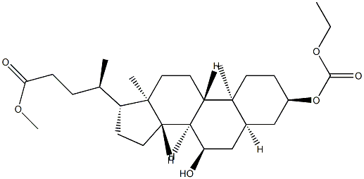 (3α,5β,7α)-3-[(Ethoxycarbonyl)oxy]-7-hydroxycholan-24-oic Acid Methyl Ester Struktur