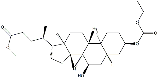 (3α,5β,7α)-3-[(Ethoxycarbonyl)oxy]-7-hydroxycholan-24-oic Acid Methyl Ester, 61252-49-1, 结构式