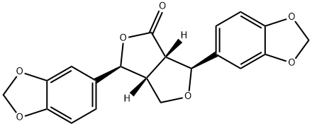 (3S)-3α,6α-Bis(3,4-methylenedioxyphenyl)-3aα,4,6,6aα-tetrahydro-1H,3H-furo[3,4-c]furan-1-one Structure