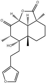 (2aS,8aα,8bα)-6-[2-(3-Furyl)ethyl]decahydro-6α-hydroxy-2aα,5aβ,7α-trimethyl-2H-naphtho[1,8-bc]furan-2,8-dione 结构式