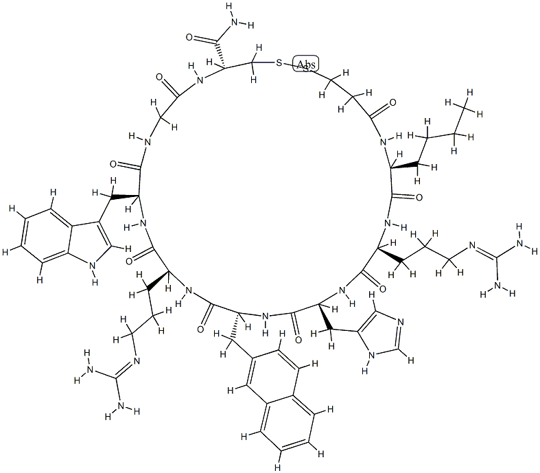 (Deamino-Cys3,Nle4,Arg5,D-2-Nal7,Cys11)-α-MSH (3-11) amide 化学構造式