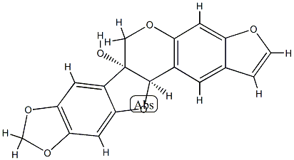 (6aR)-6H-[1,3]Dioxolo[5,6]benzofuro[3,2-c]furo[3,2-g][1]benzopyran-6aβ(12aβH)-ol Struktur