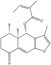 (Z)-2-Methyl-2-butenoic acid [(4S)-4,4a,5,6,7,8-hexahydro-3,4aβ,5β-trimethyl-8-oxonaphtho[2,3-b]furan-4β-yl] ester Structure
