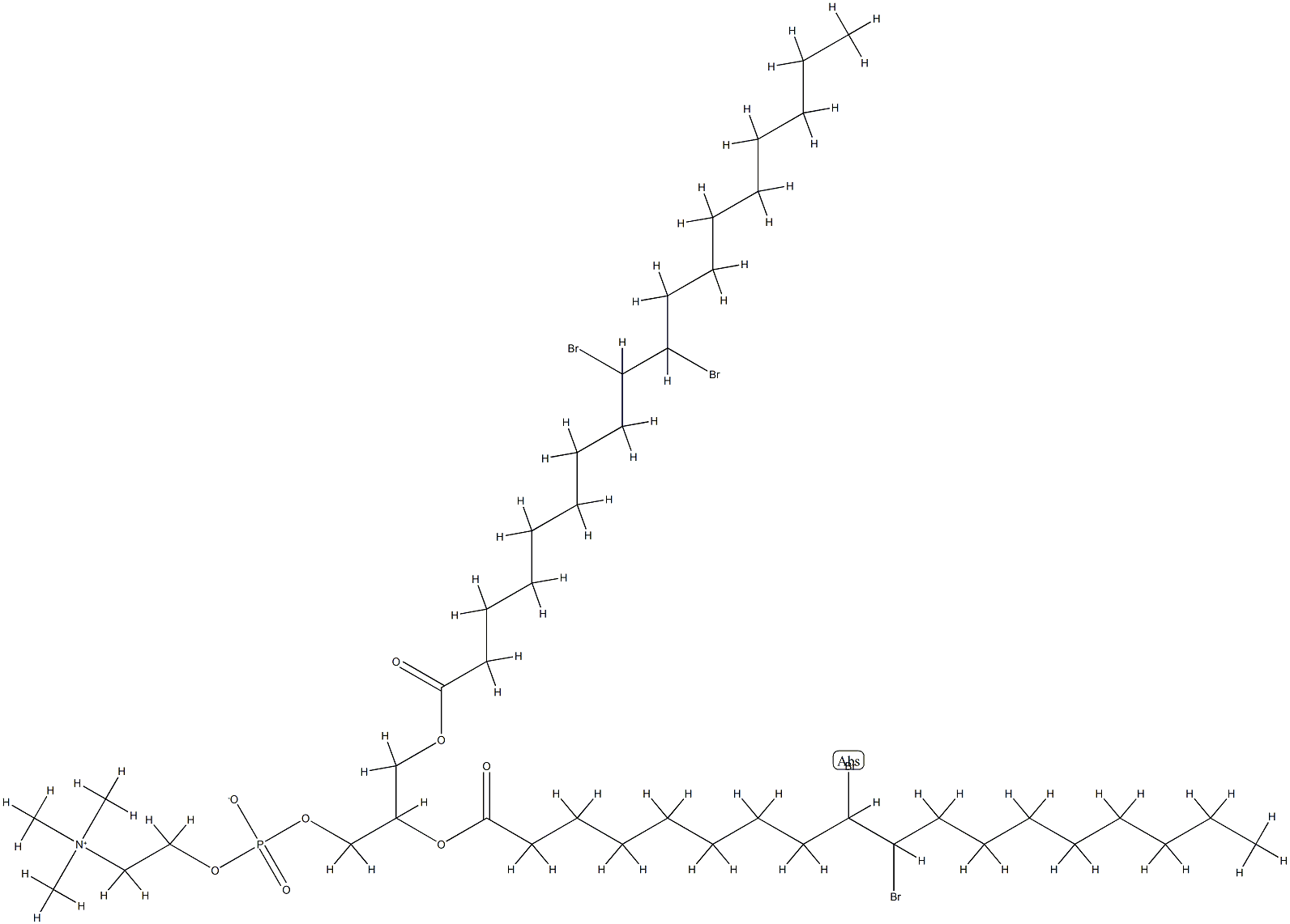 1,2-di(9,10-dibromostearoyl)phosphatidylcholine Struktur