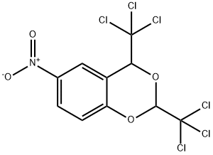 4-nitro-7,9-bis(trichloromethyl)-8,10-dioxabicyclo[4.4.0]deca-2,4,11-t riene 结构式